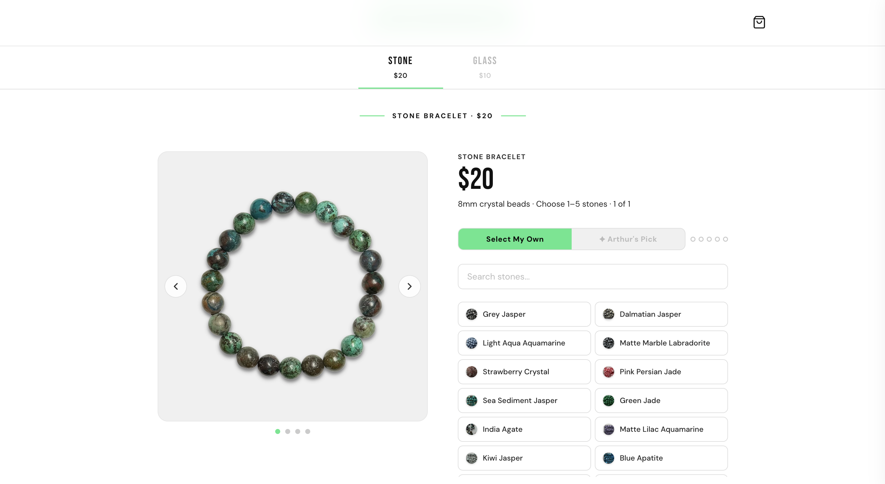 Arthur's 1of1 bracelet configurator screenshot
