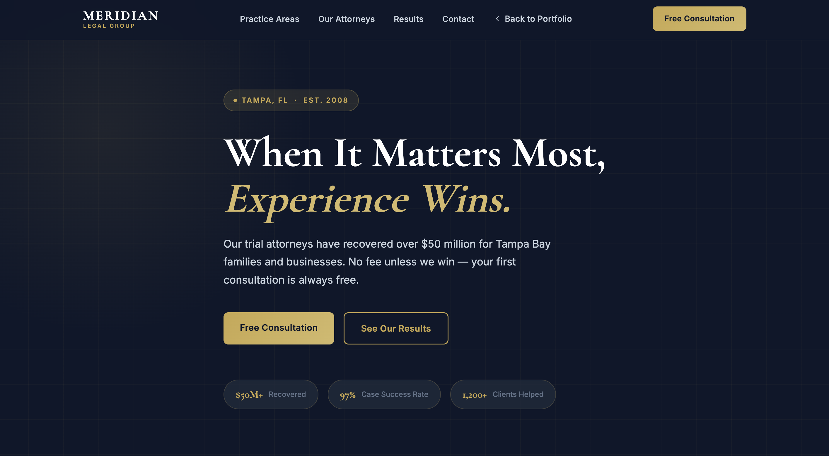Meridian Legal Group website screenshot
