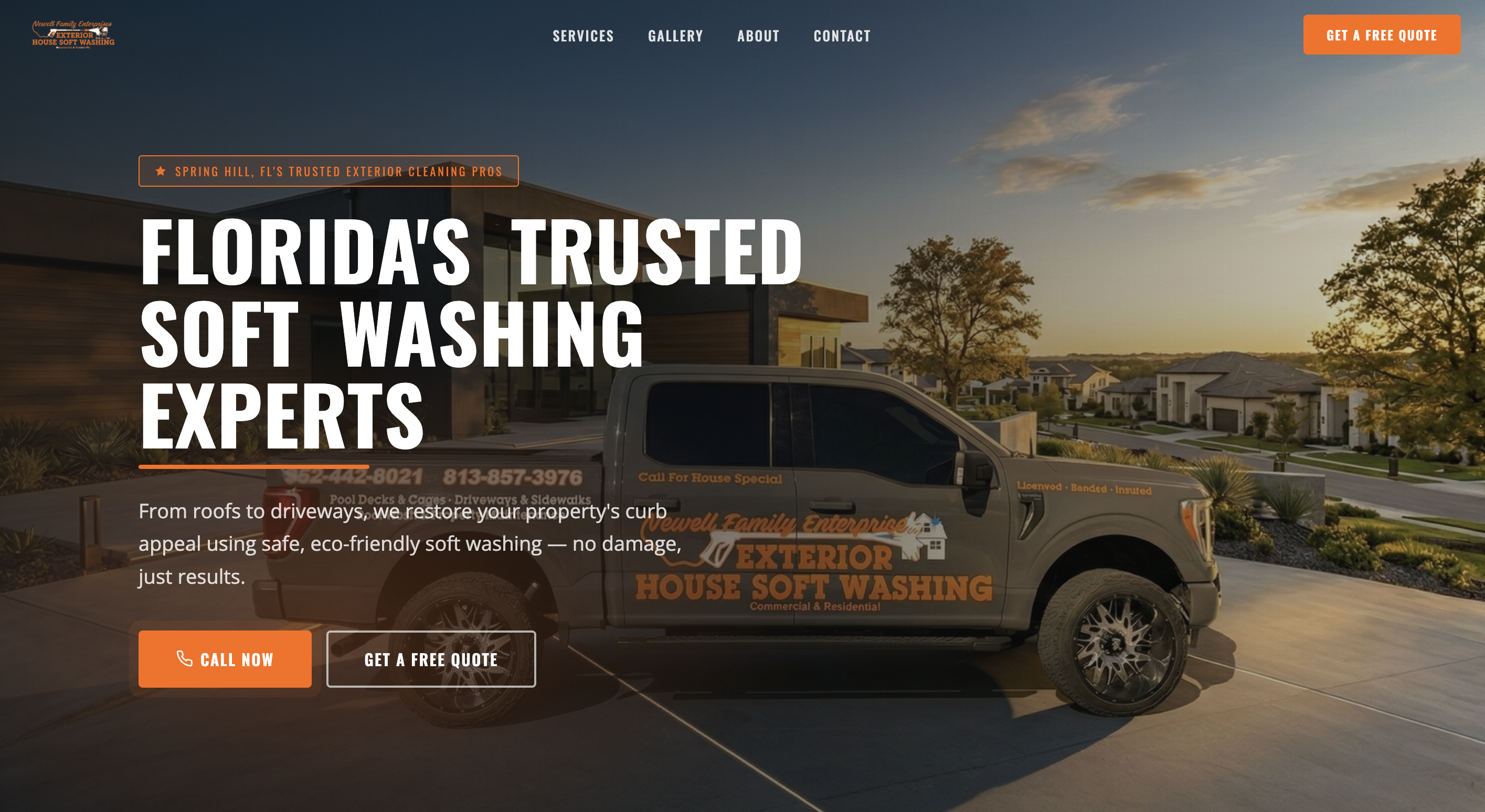 Newell Family Enterprise soft washing website screenshot